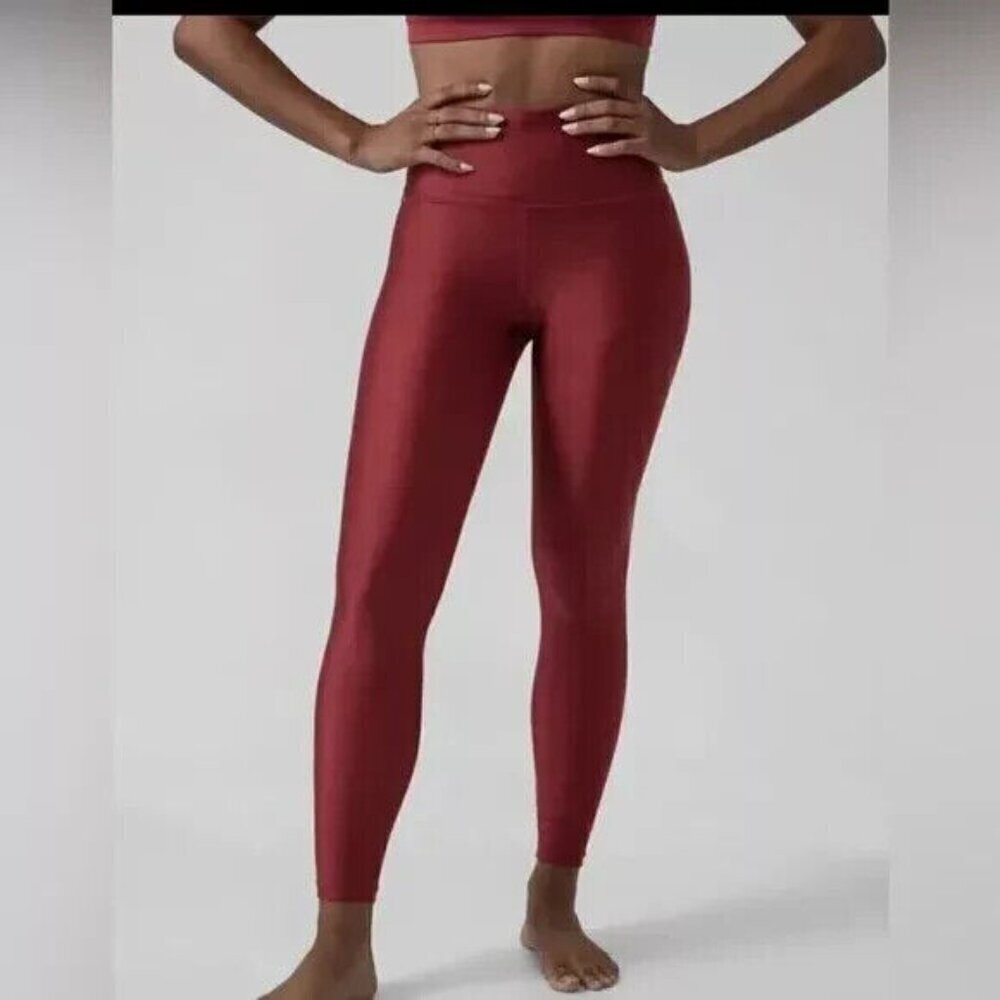 Athleta Elation Shine Tight Leggings - Lustre Finish - Size M - Red